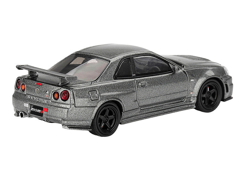 Nissan Skyline GT-R (NISMO BNR34 CRS Version) RHD (Right Hand Drive) Dark Metal Gray Metallic Limited Edition 1/64 Diecast Model Car by Mini GT